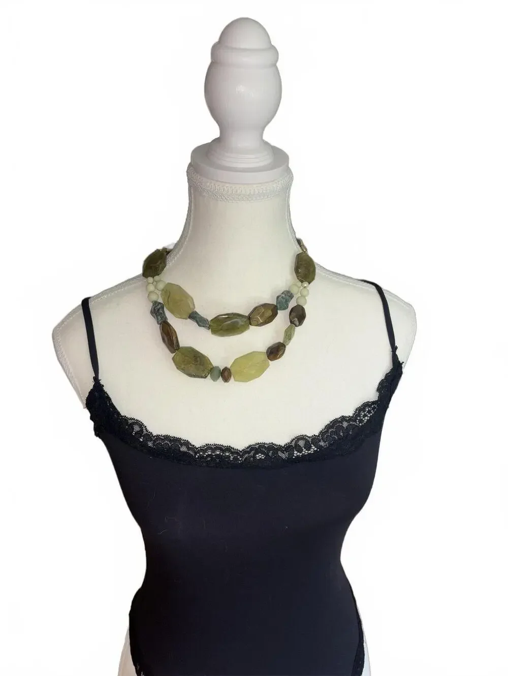 Vintage Multi-Stone Beaded Necklace with Earth Tone Gemstones